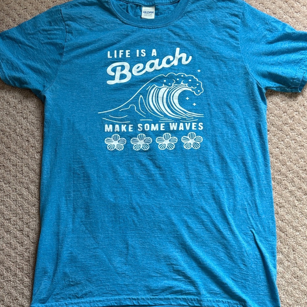 Gildan Blue 'Life is a Beach' Tee